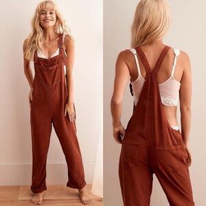 Aerie Werk & Play Corduroy Overalls-light brown